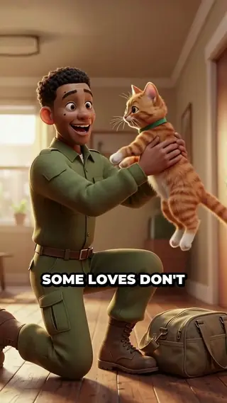Picture of ClipNova Revid Alternative: scene 3, the soldier home again, lifting Mango into his arms