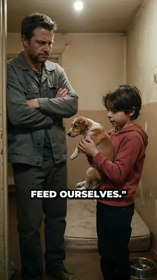 Picture of ClipNova Zebracat Alternative: scene 2, Leo holding the puppy up to his father