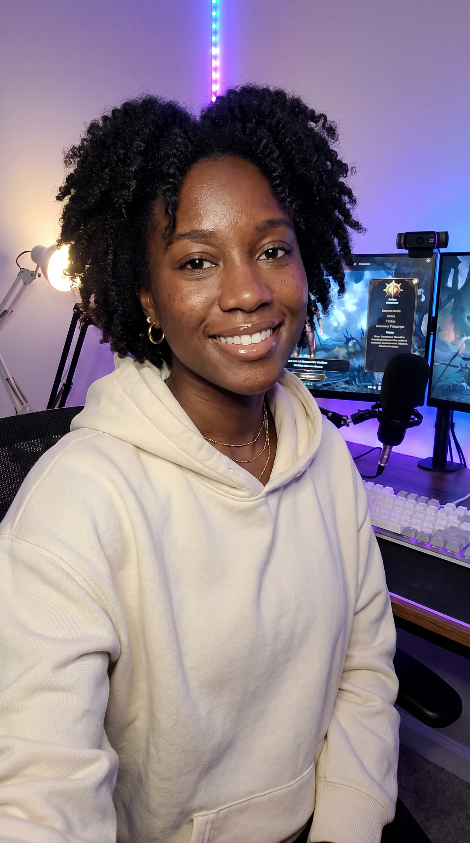 AI talking-avatar creator at a gaming desk setup