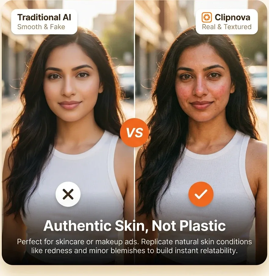 Authentic skin, not plastic