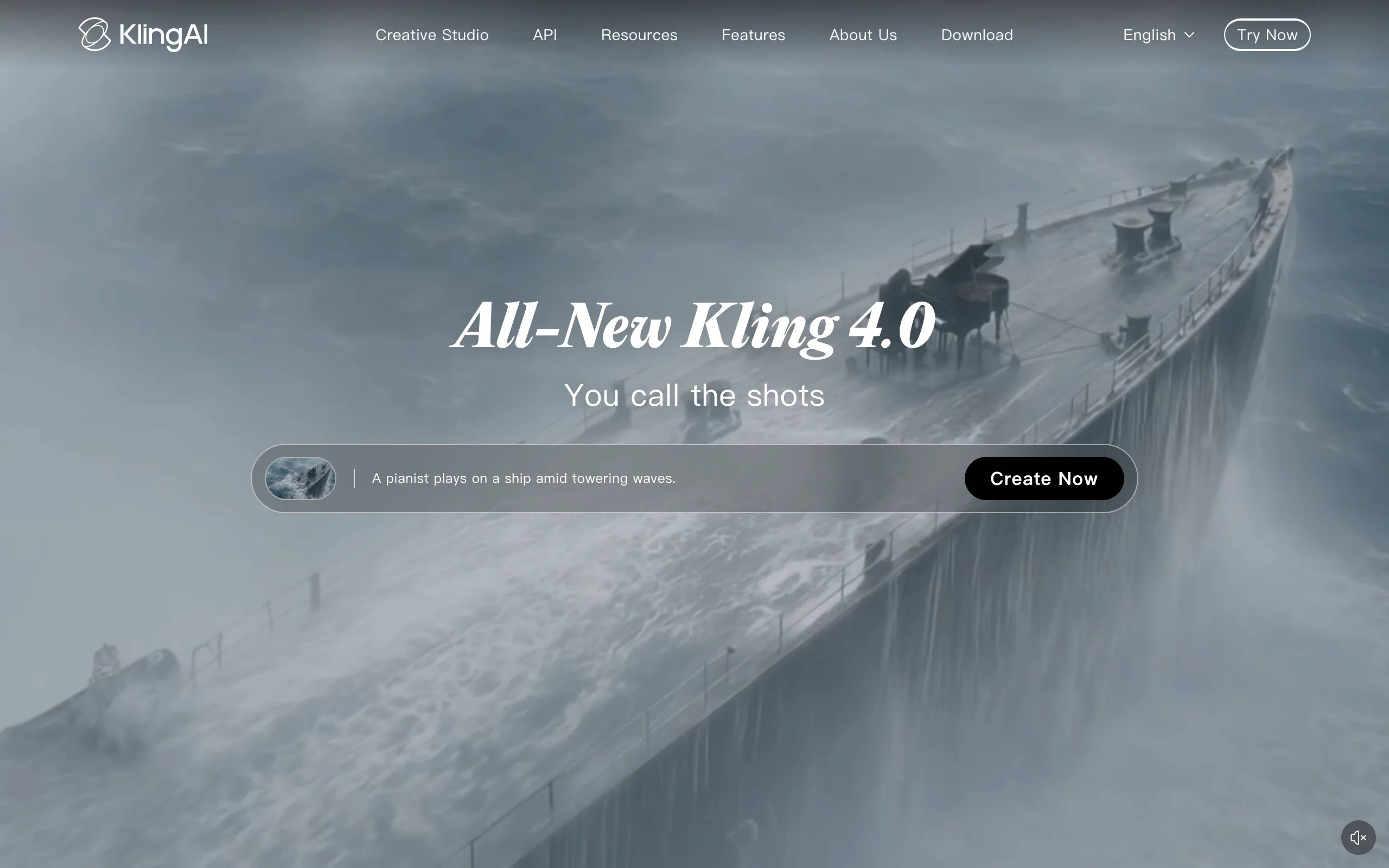 Kling AI homepage announcing Kling 4.0, a video model used for 3D cartoon character clips