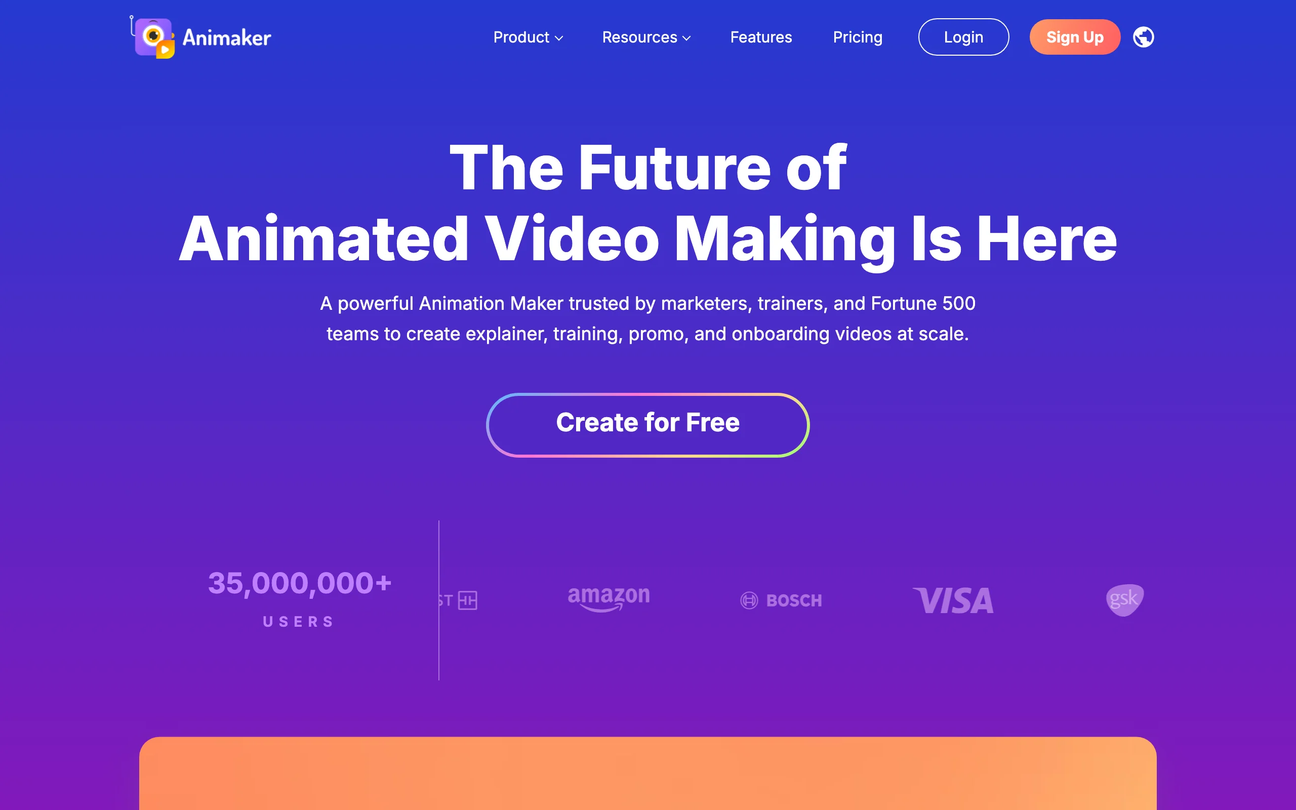 Animaker homepage, an animation maker for explainer, training and promo videos