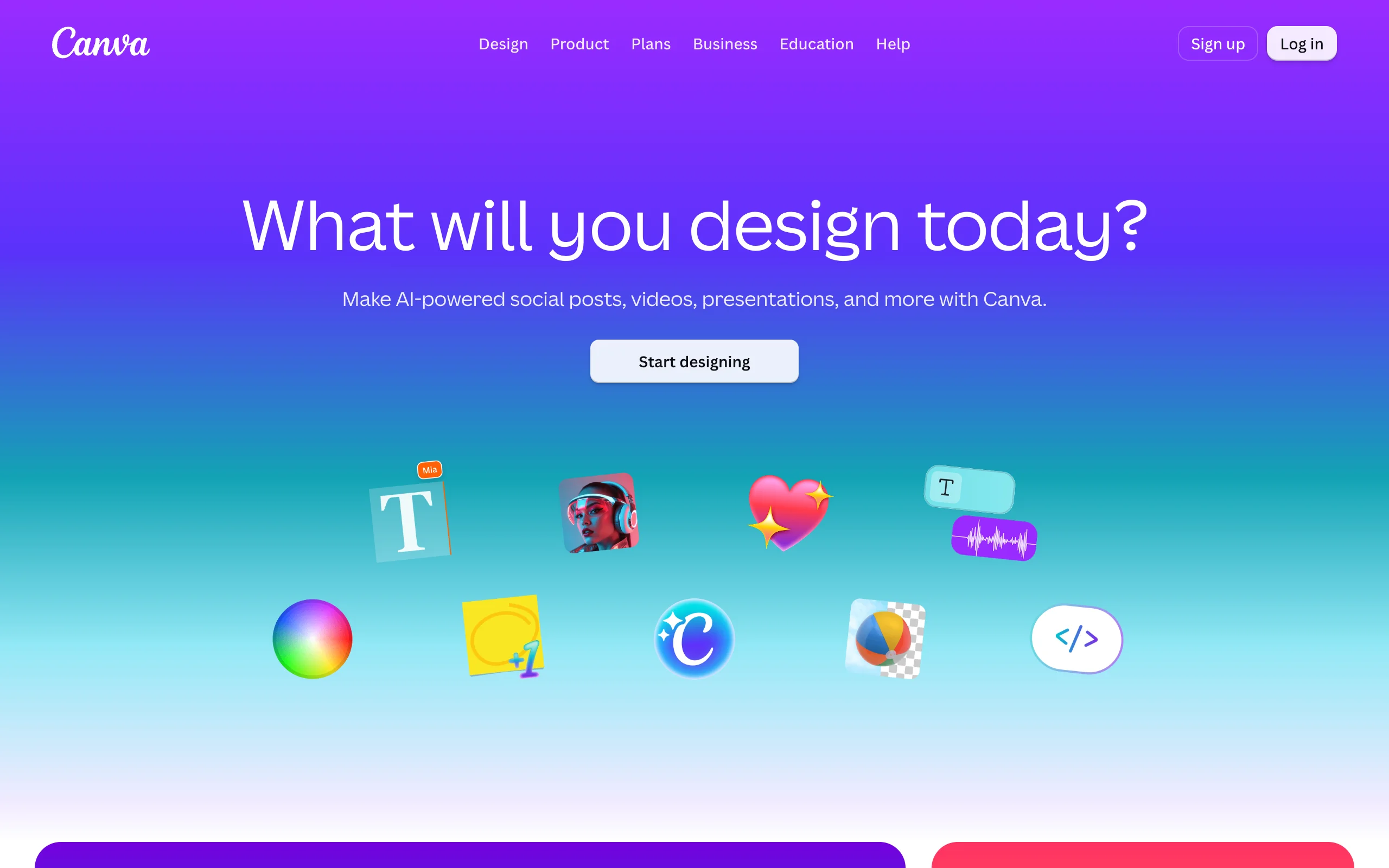 Canva homepage, the design tool teachers use for AI classroom learning videos