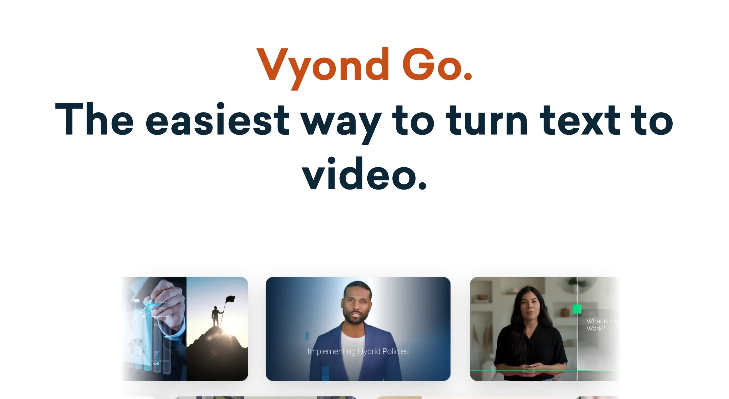 Kids cartoon series AI tool Vyond: Vyond Go page for turning text into video