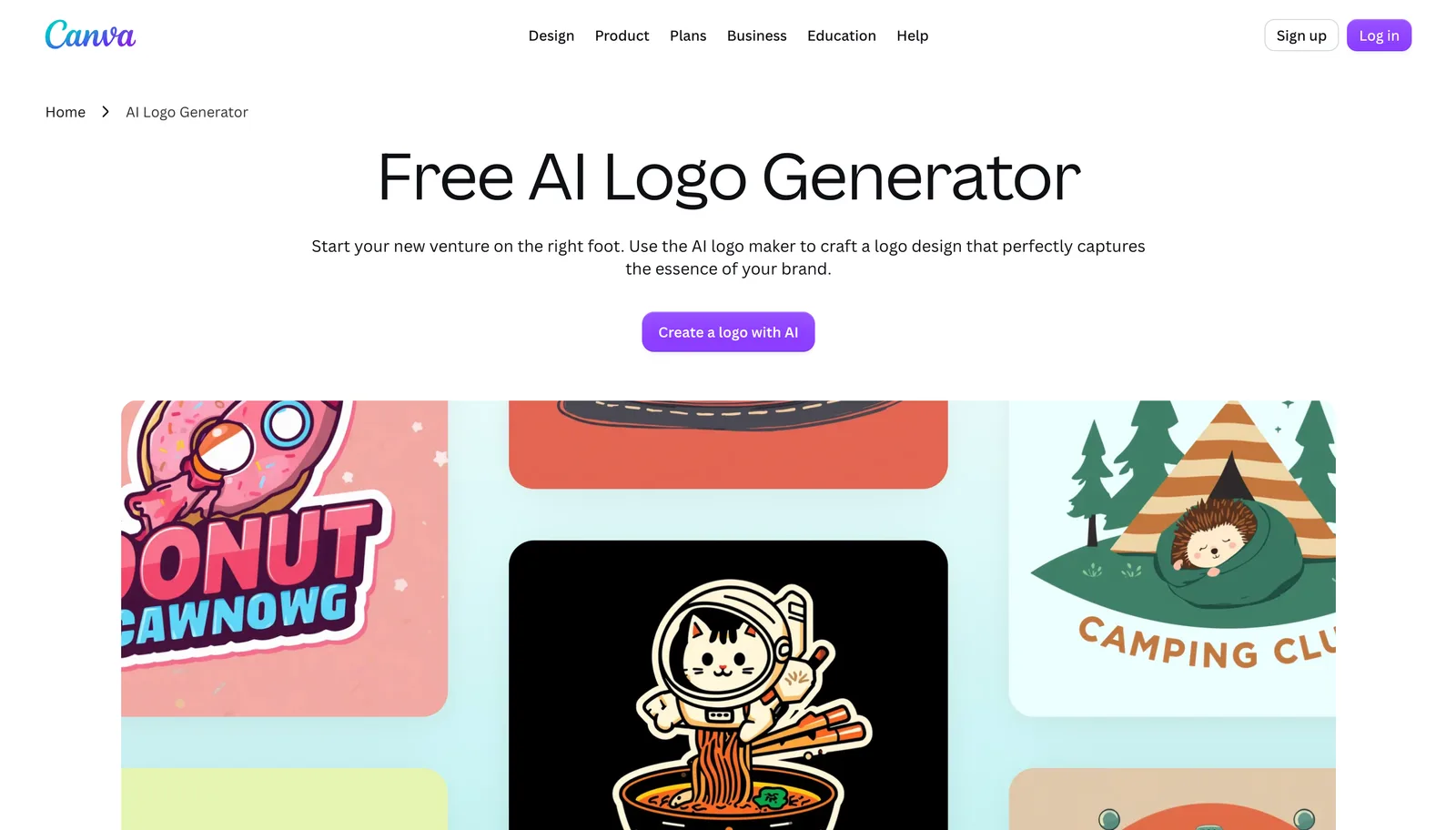 Canva logo maker inside the Canva editor