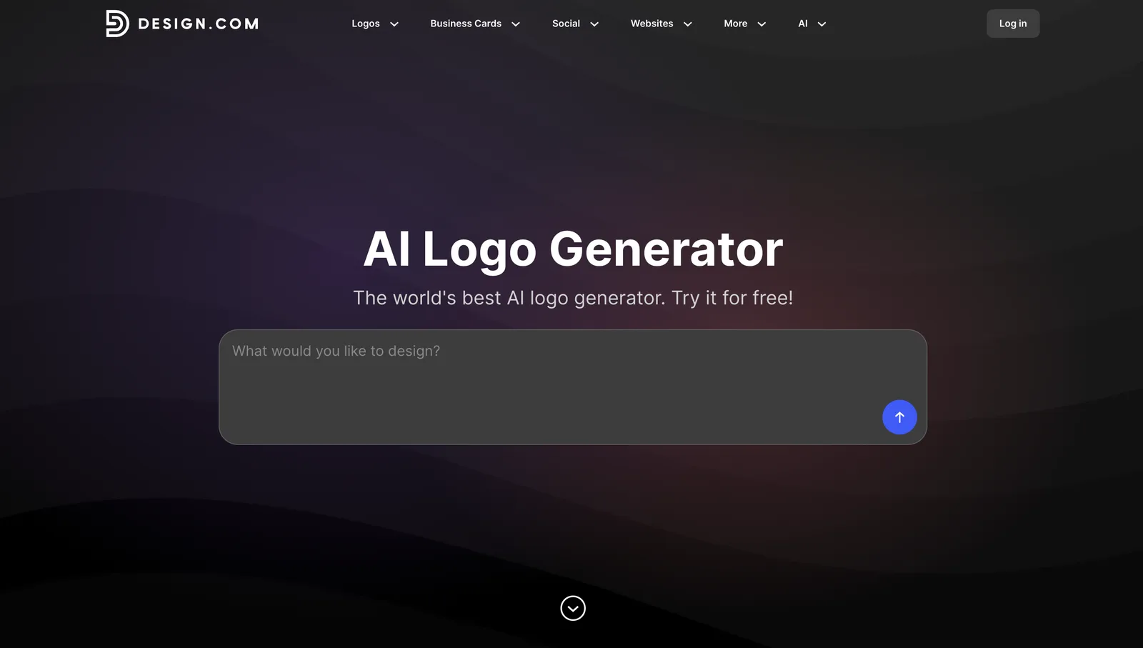 Design.com AI logo generator creating logo options from a business name