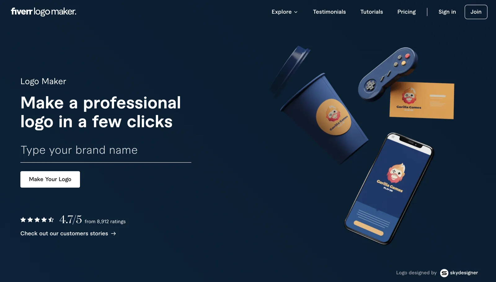 Fiverr Logo Maker with designer-made logo options