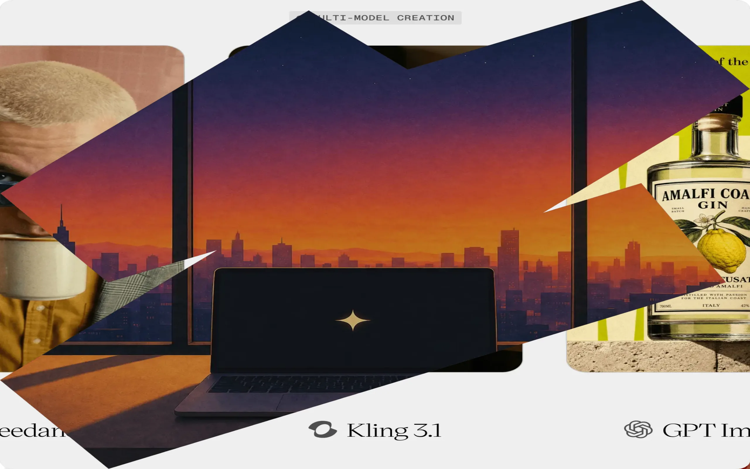 Hedra homepage showing multi-model creation with Kling 3.1, a talking portrait animator