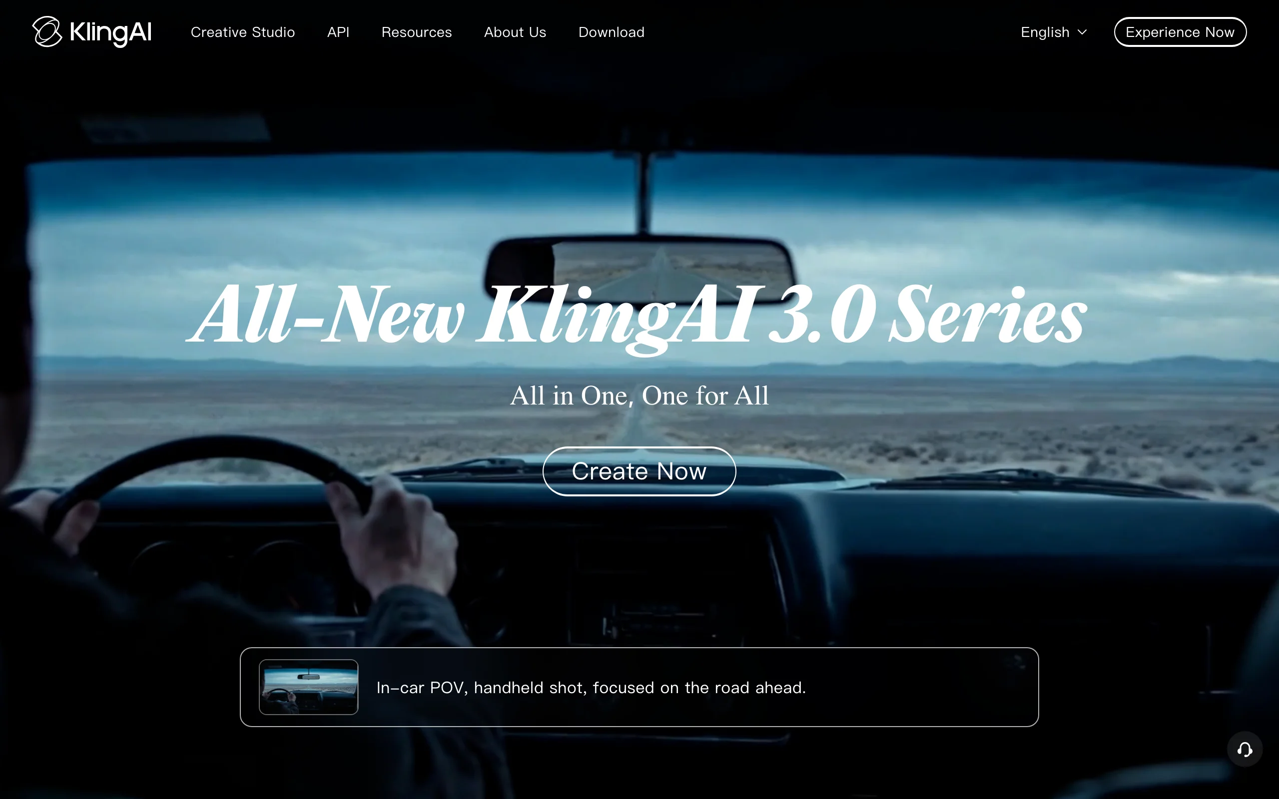 Kling AI 3.0 homepage, an image to video model with realistic motion