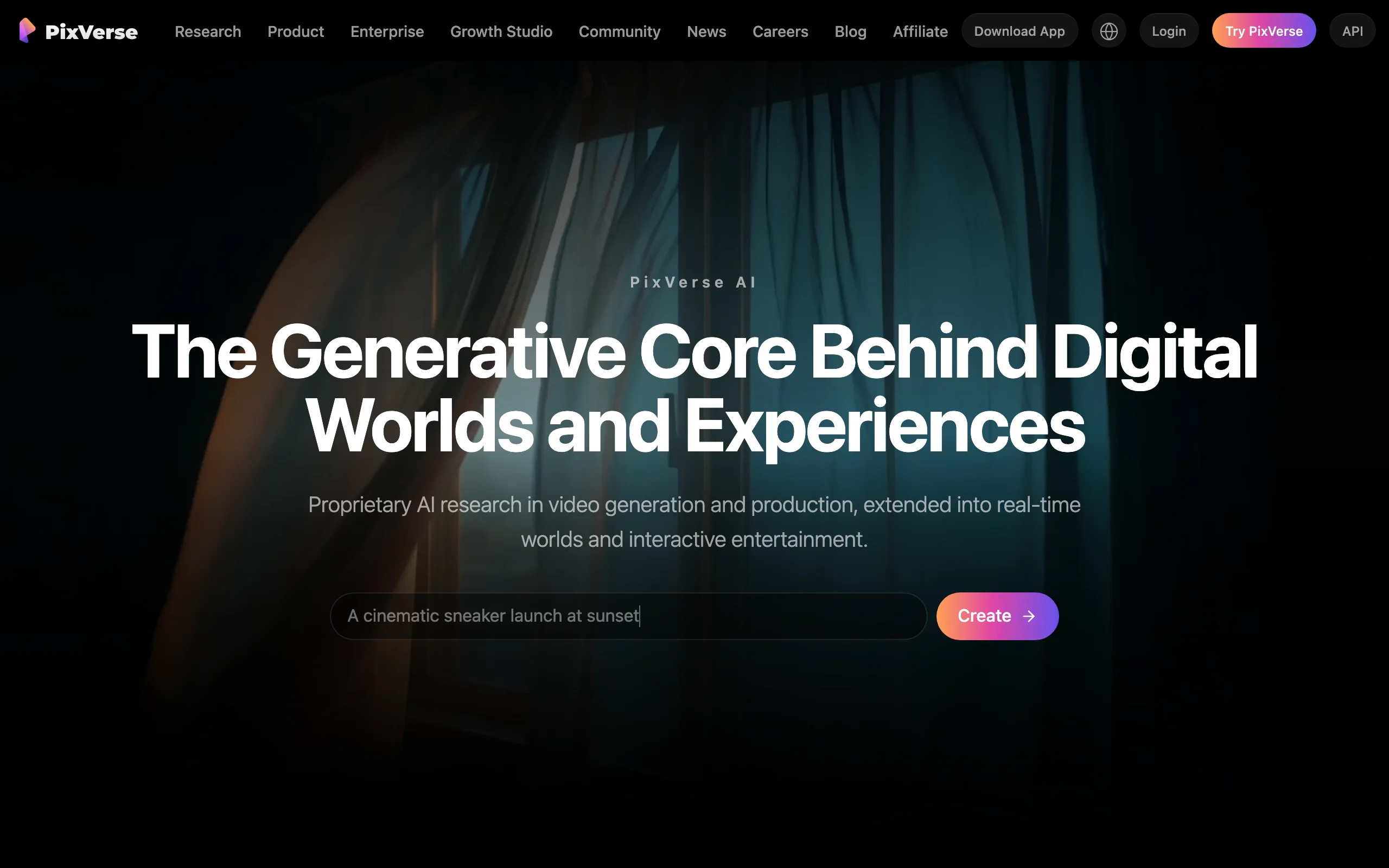 PixVerse homepage, an AI tool for anime and stylized image to video animation