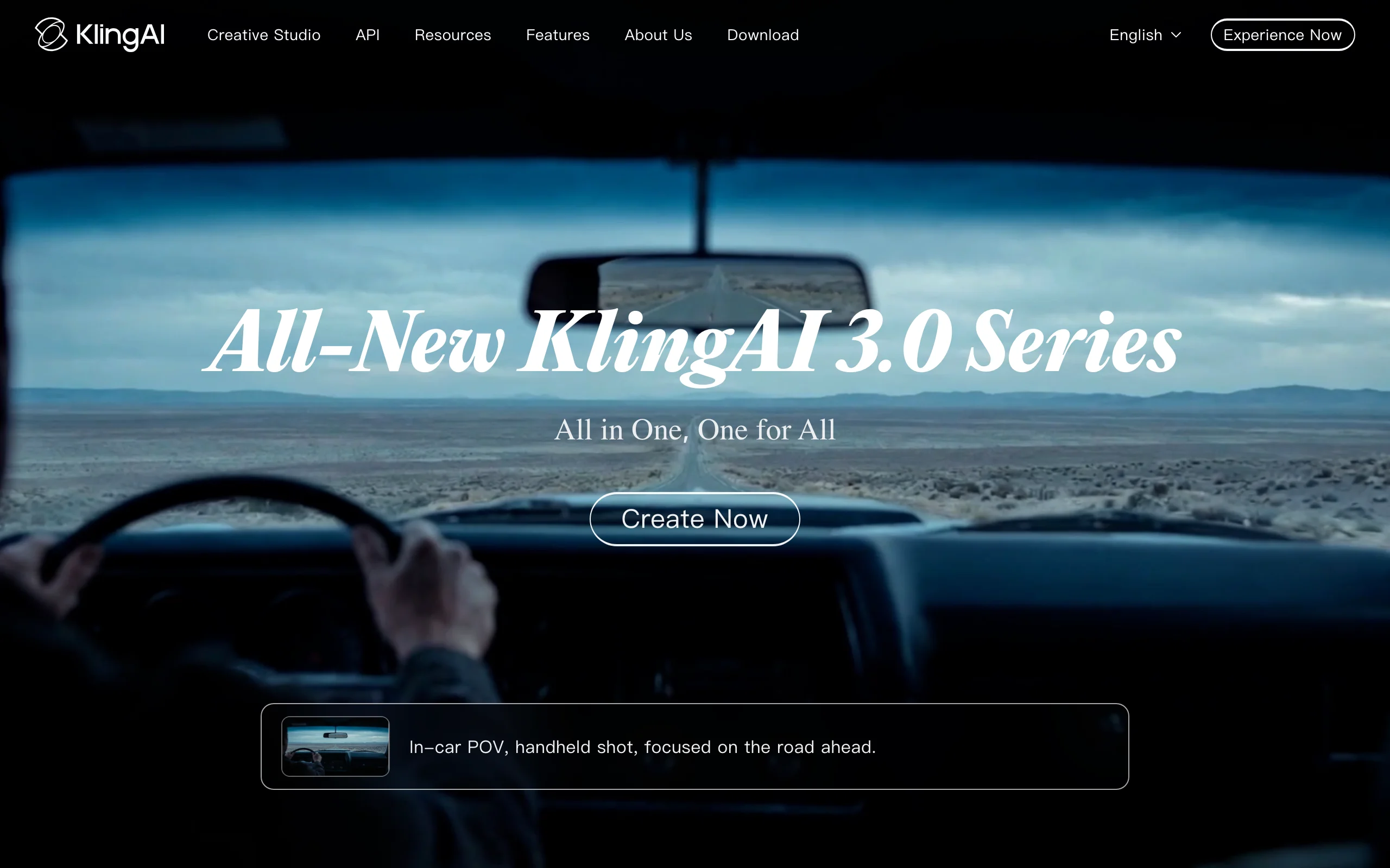 Kling AI 3.0 series homepage, an AI story video generator for longer character clips