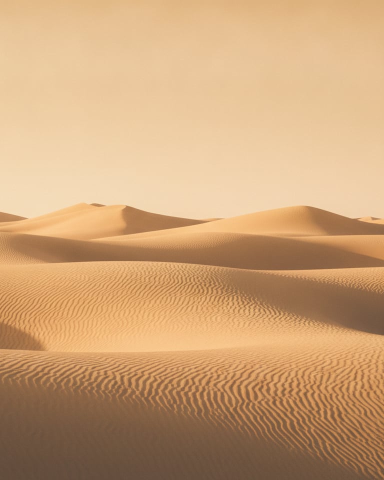 AI-generated golden sand dunes at golden hour