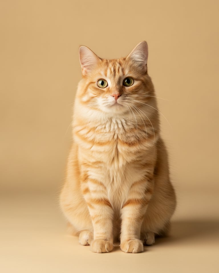 AI-generated portrait of a ginger tabby cat